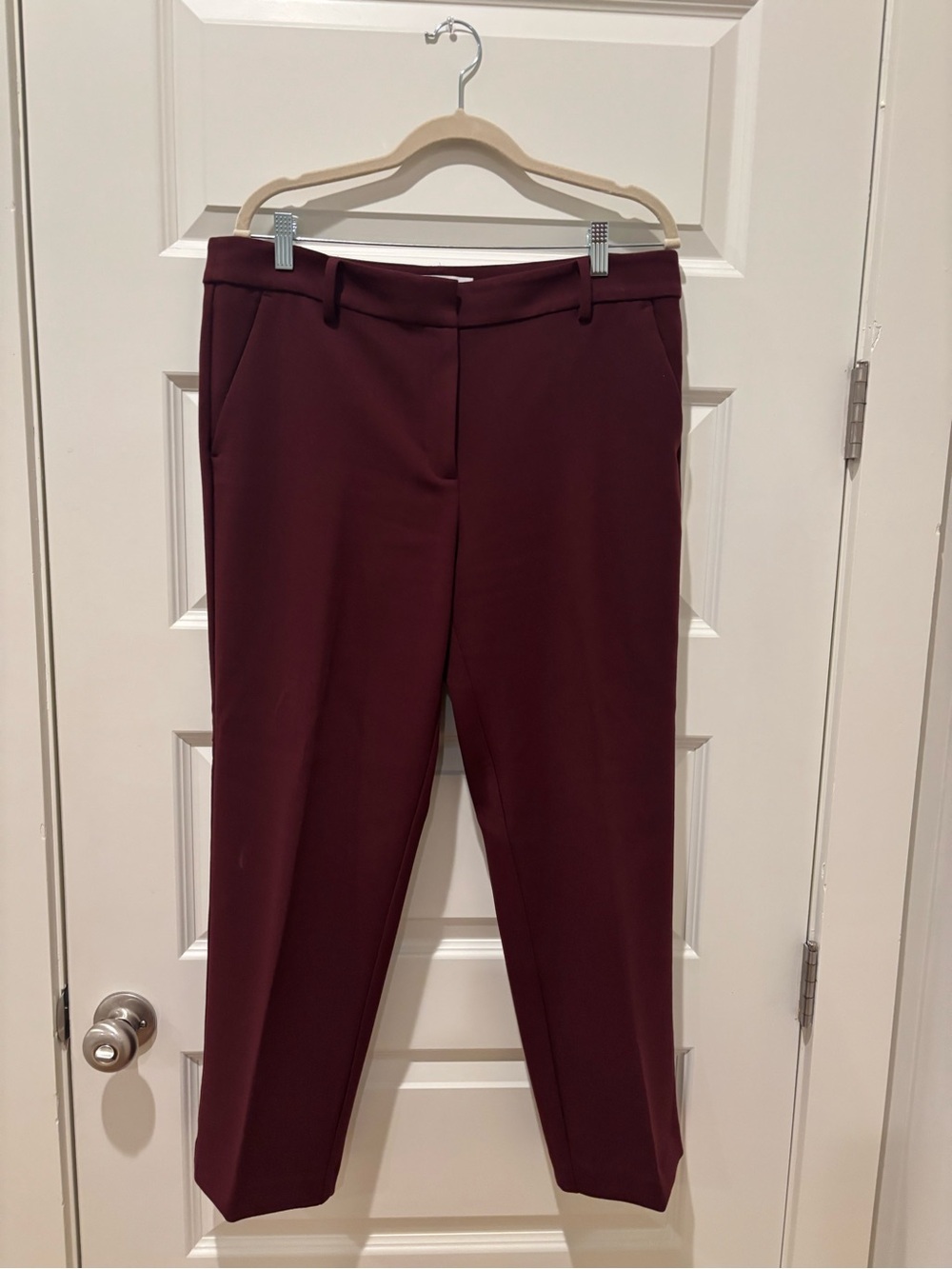 LOFT Women's Burgundy Straight-Leg Ankle Pants